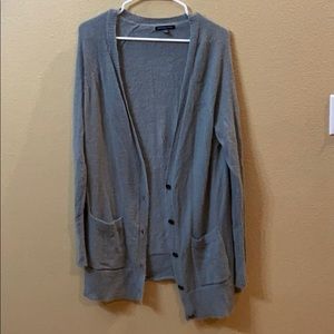 grey american eagle cardigan sweater